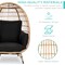 Best Choice Products Wicker Egg Chair Oversized Indoor Outdoor Patio Lounger w/ Steel Frame, 440lb Capacity
